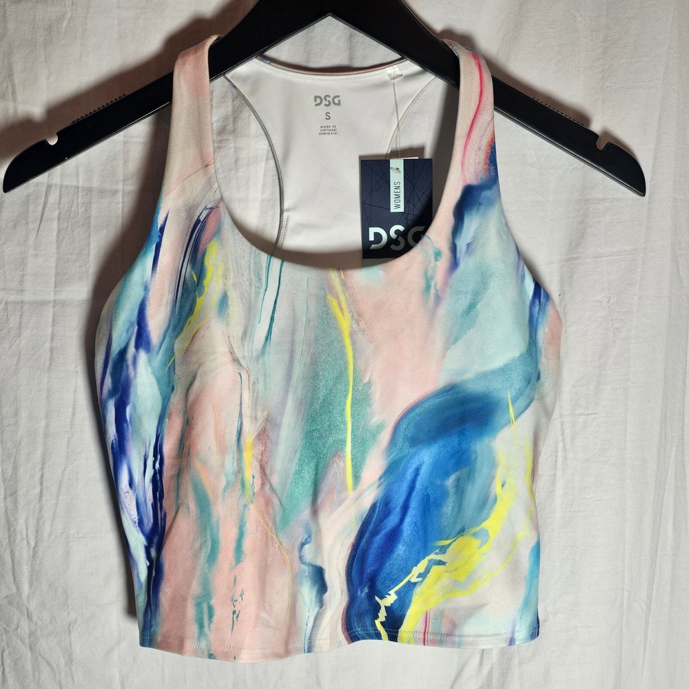 DSG Momentum Crop Tank Womens Small Graffiti Strokes Multi NWT
